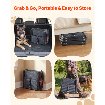 Dog Stairs for Car, 5 Steps Extra Wide Foldable Dog Ramp