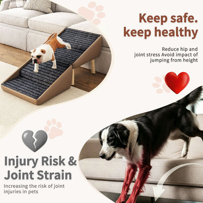 Dog Stairs for Small Dogs, 2-in-1 Pet Steps & Ottoman -
