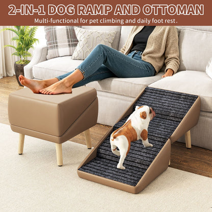 Dog Stairs for Small Dogs, 2-in-1 Pet Steps & Ottoman -