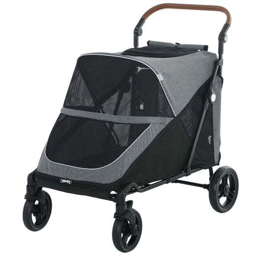 Dog Stroller for Large Dogs up to 66 LBS with All-Terrain Spring, Gray