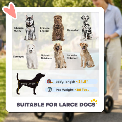 Dog Stroller for Large Dogs up to 66 LBS with All-Terrain Spring