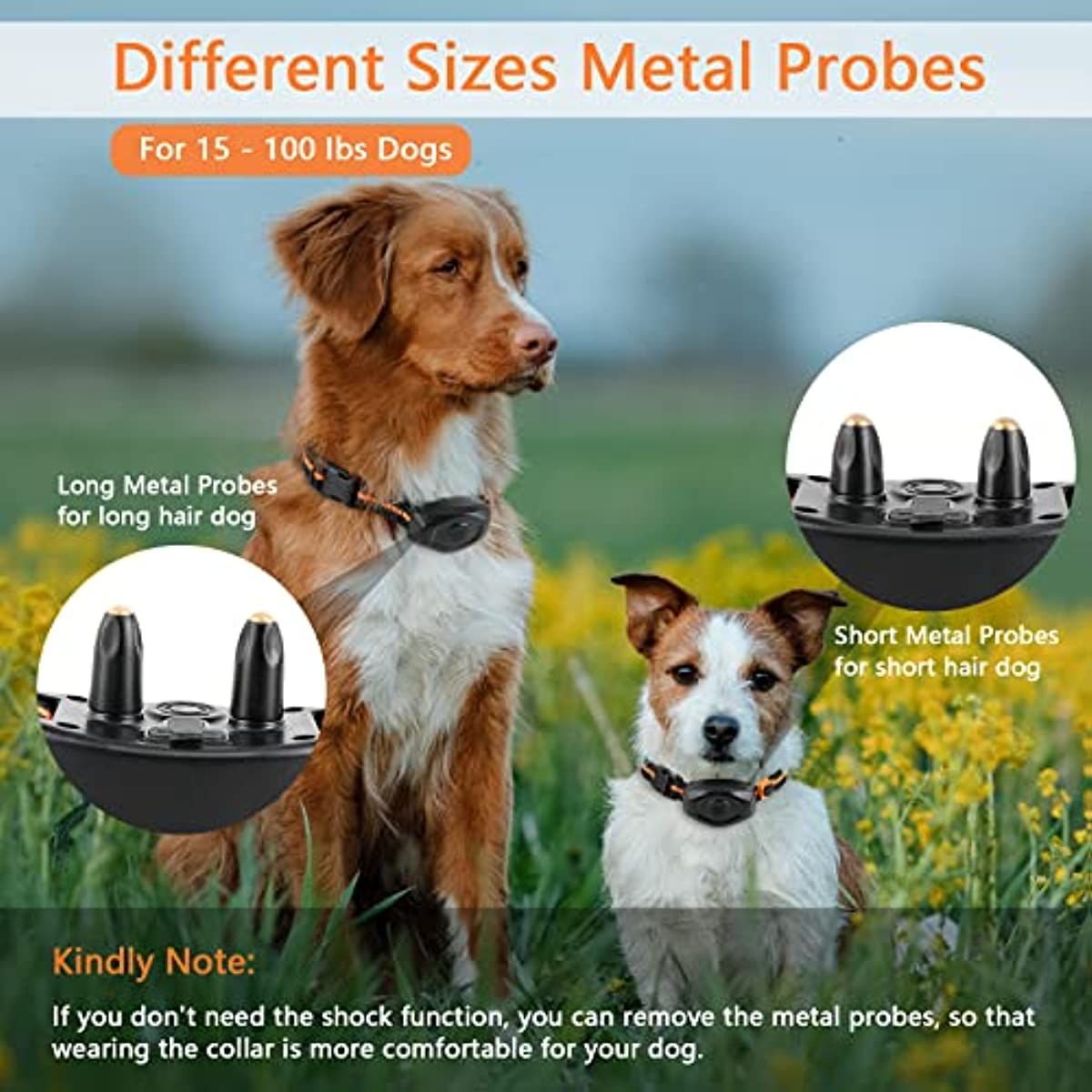 Dog Training Collar; 100% Waterproof Dog Shock Collar with Remote