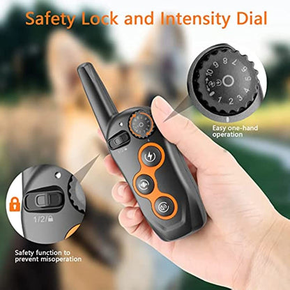 Dog Training Collar; 100% Waterproof Dog Shock Collar with Remote