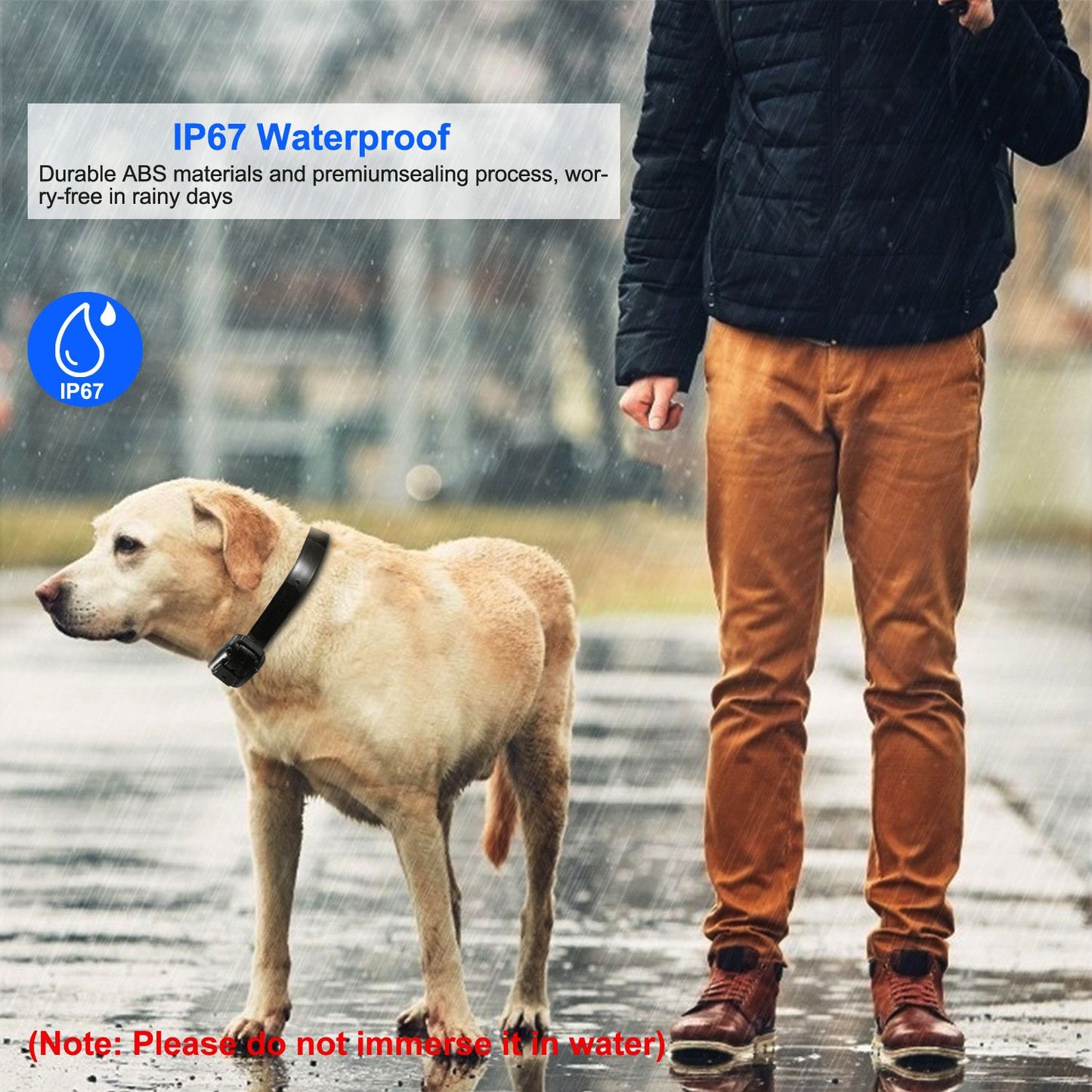 Dog Training Collar Receiver IP67 Waterproof Dog Bark Shock Collar