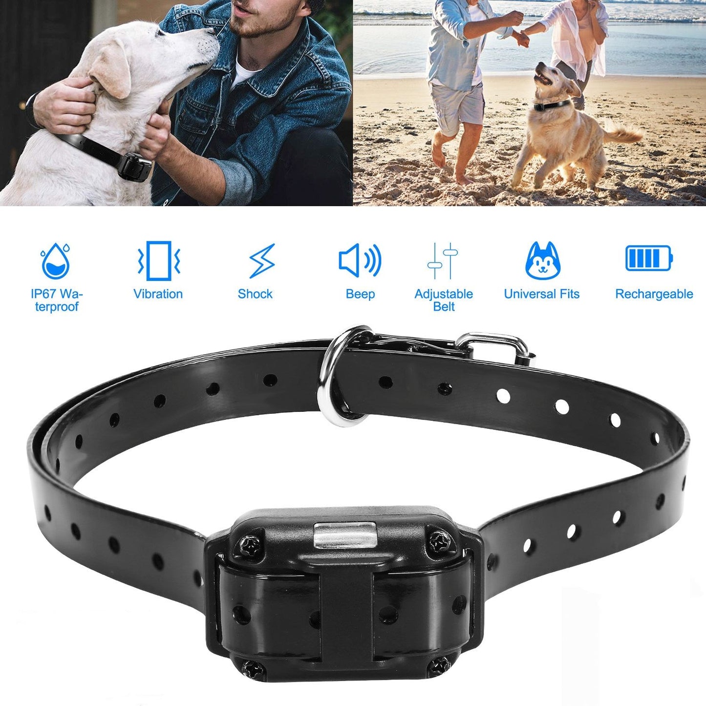 Dog Training Collar Receiver, IP67 Waterproof Static Collar with 3