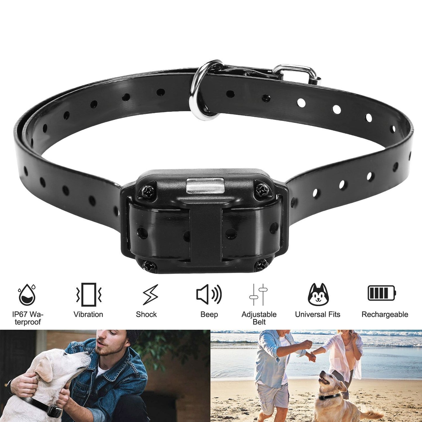 Dog Training Collar Receiver, IP67 Waterproof Static Collar with 3