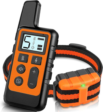 Dog Training Collar; Waterproof Shock Collars for Dog with Remote