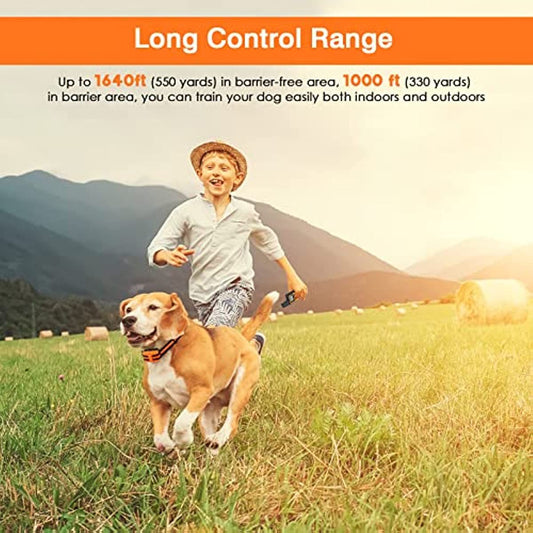 Dog Training Collar; Waterproof Shock Collars for Dog with Remote