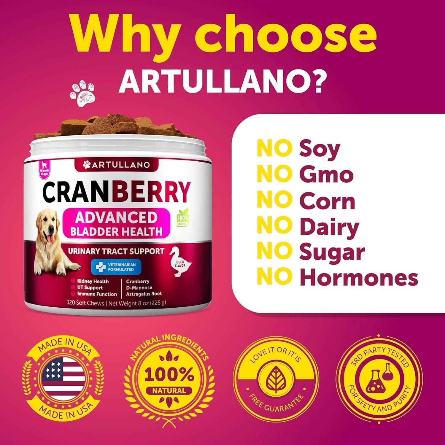 Cranberry Bladder Support Chews for Dogs, Urinary Health