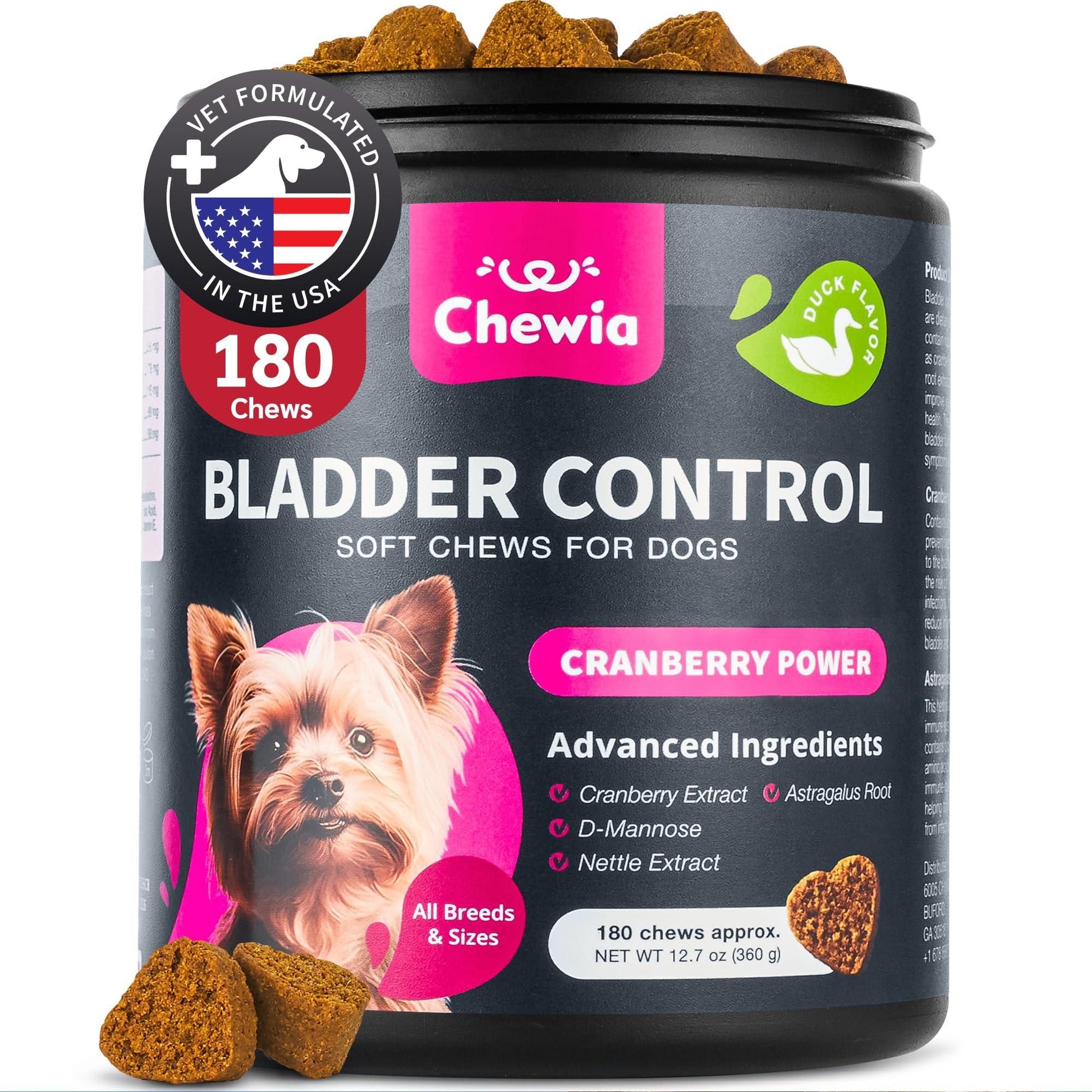 Cranberry Bladder Support Chews for Dogs, Kidney & Urinary