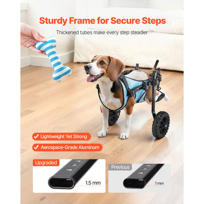 Dog Wheelchair for Back Legs, Adjustable 2 Wheels Pet Wheelchair
