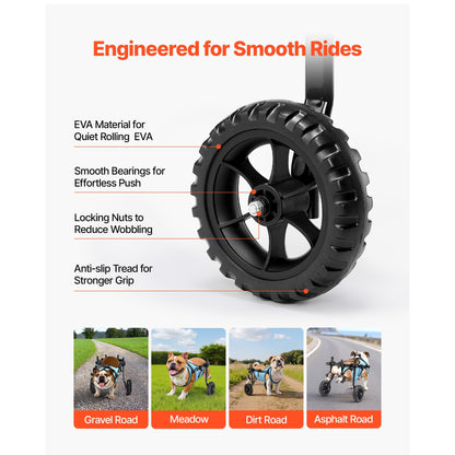Dog Wheelchair for Back Legs, Adjustable 2 Wheels Pet Wheelchair
