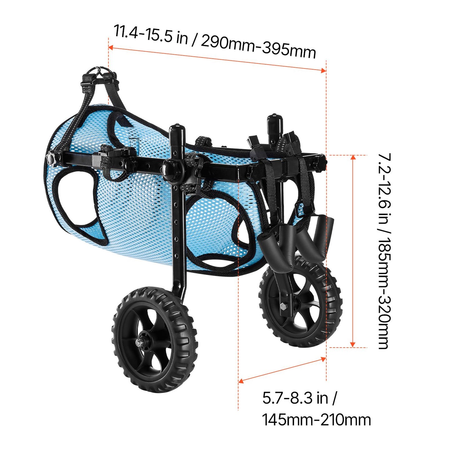Dog Wheelchair for Back Legs, Adjustable 2 Wheels Pet Wheelchair