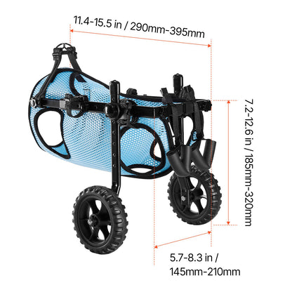 Dog Wheelchair for Back Legs, Adjustable 2 Wheels Pet Wheelchair