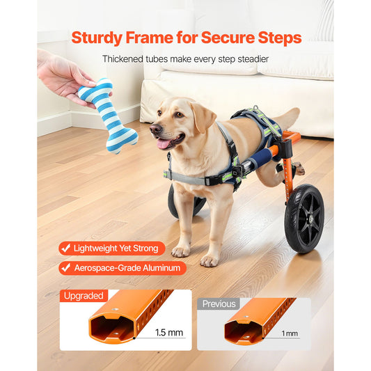 Dog Wheelchair for Back Legs, Lightweight 2 Wheels Pet Wheelchair