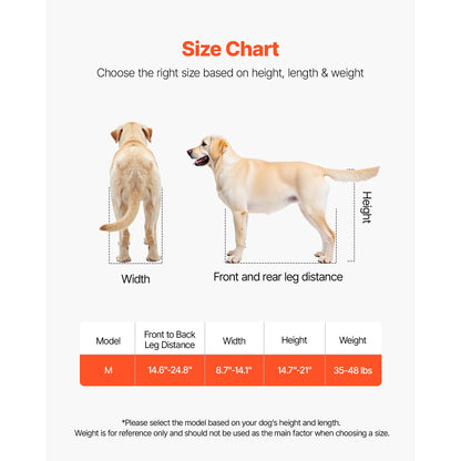 Dog Wheelchair for Back Legs, Lightweight 2 Wheels Pet Wheelchair