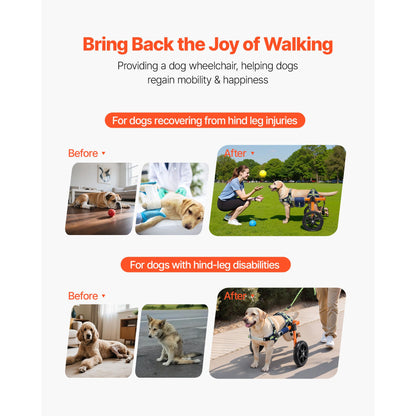 Dog Wheelchair for Back Legs, Lightweight 2 Wheels Pet Wheelchair