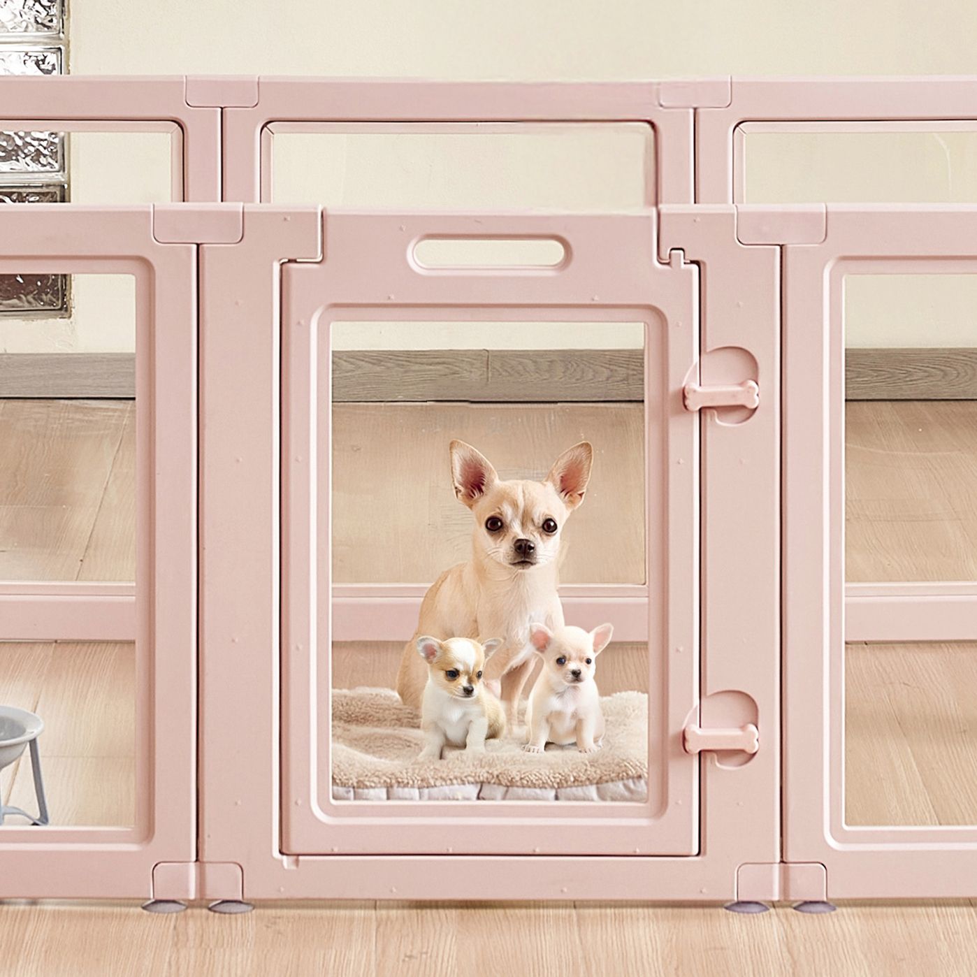 Dog Whelping Box, 60x39x23 in Plastic Dog Whelping Pen for Medium