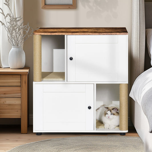 Double Cat Litter Box Enclouse,Cat Litter Box Enclosure for 2 Cats