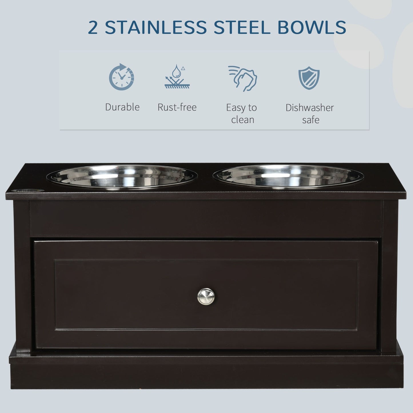 Double Elevated Dog Bowls for Large Dogs, Raised Dog Feeding