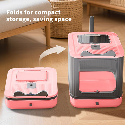 Drawer Style Cat Litter Box,Foldable Collapsible Design
