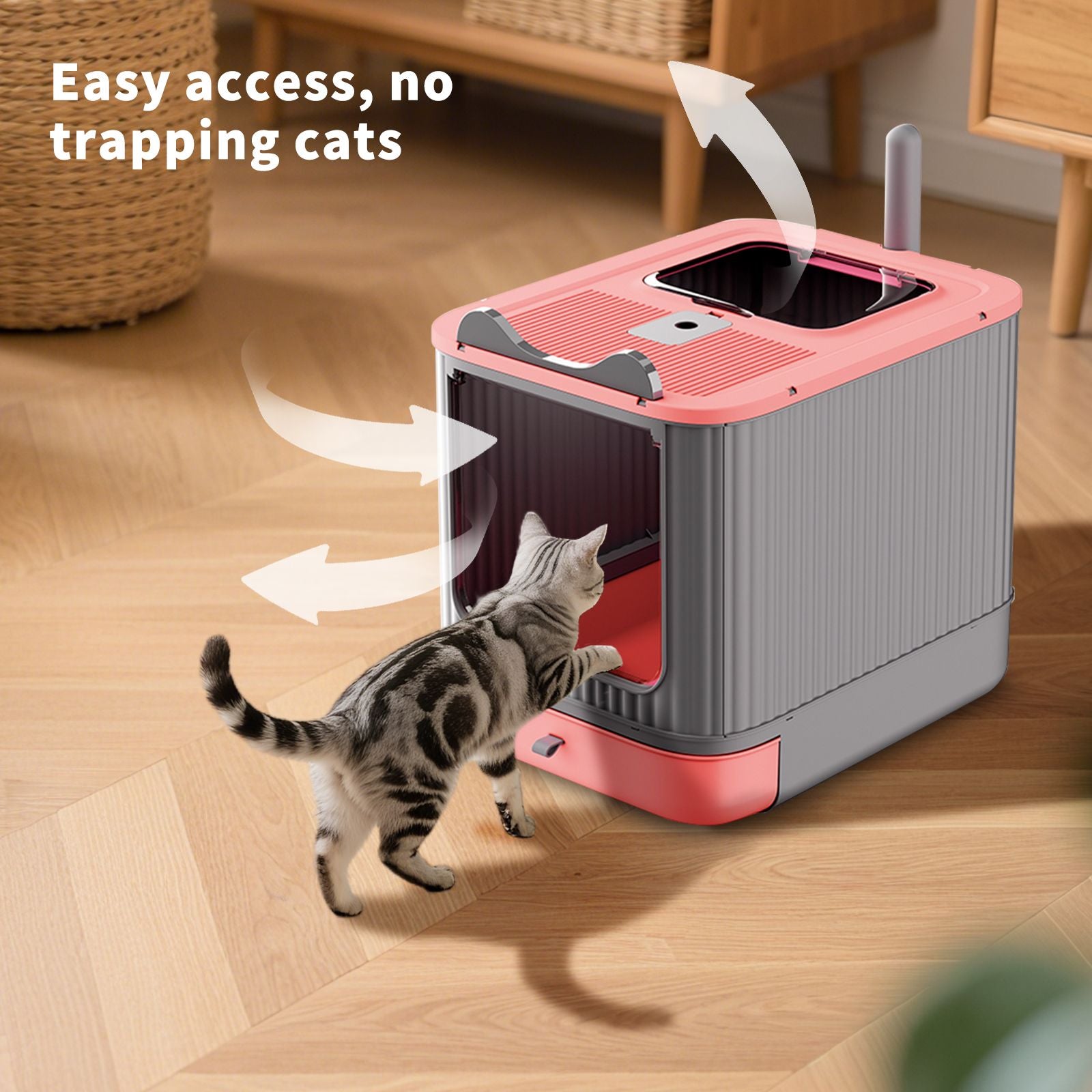 Drawer Style Cat Litter Box,Foldable Collapsible Design