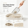 Stainless Steel Cat Litter Scoop with Fine Mesh Sifter, Durable Metal Litter Scooper with Ergonomic Wooden Handle, Heavy Duty Kitty Litter Shovel for Easy Cleaning