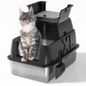 XL Stainless Steel Cat Litter Box, 18" Deep with 180 Degree Flip-Top Lid