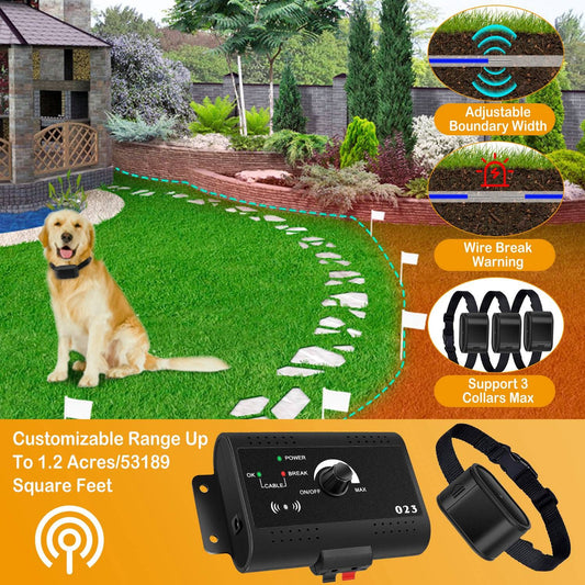 Electric Dog Fence System Pet Tone Shock Boundary Containment Water