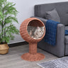 Elevated Cat Bed with Rotatable Egg Chair Pod, Cat Basket Bed