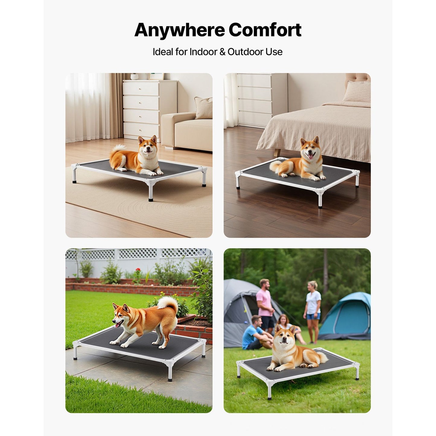 Elevated Dog Bed for Large Dogs, Portable Raised Dog Cot