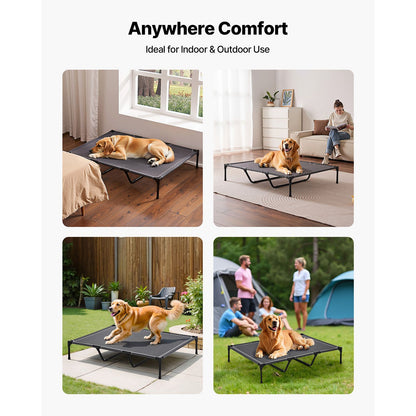 Elevated Dog Bed for Large Dogs, Portable Raised Dog Cot with Steel