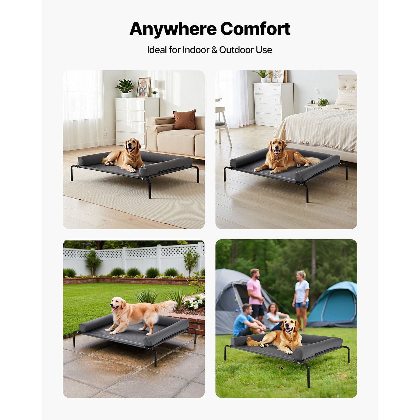Elevated Dog Bed for Large Dogs, Portable Raised Dog Cot