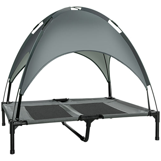 Elevated Dog Bed with Removable Canopy, Outdoor Dog Cot with UV