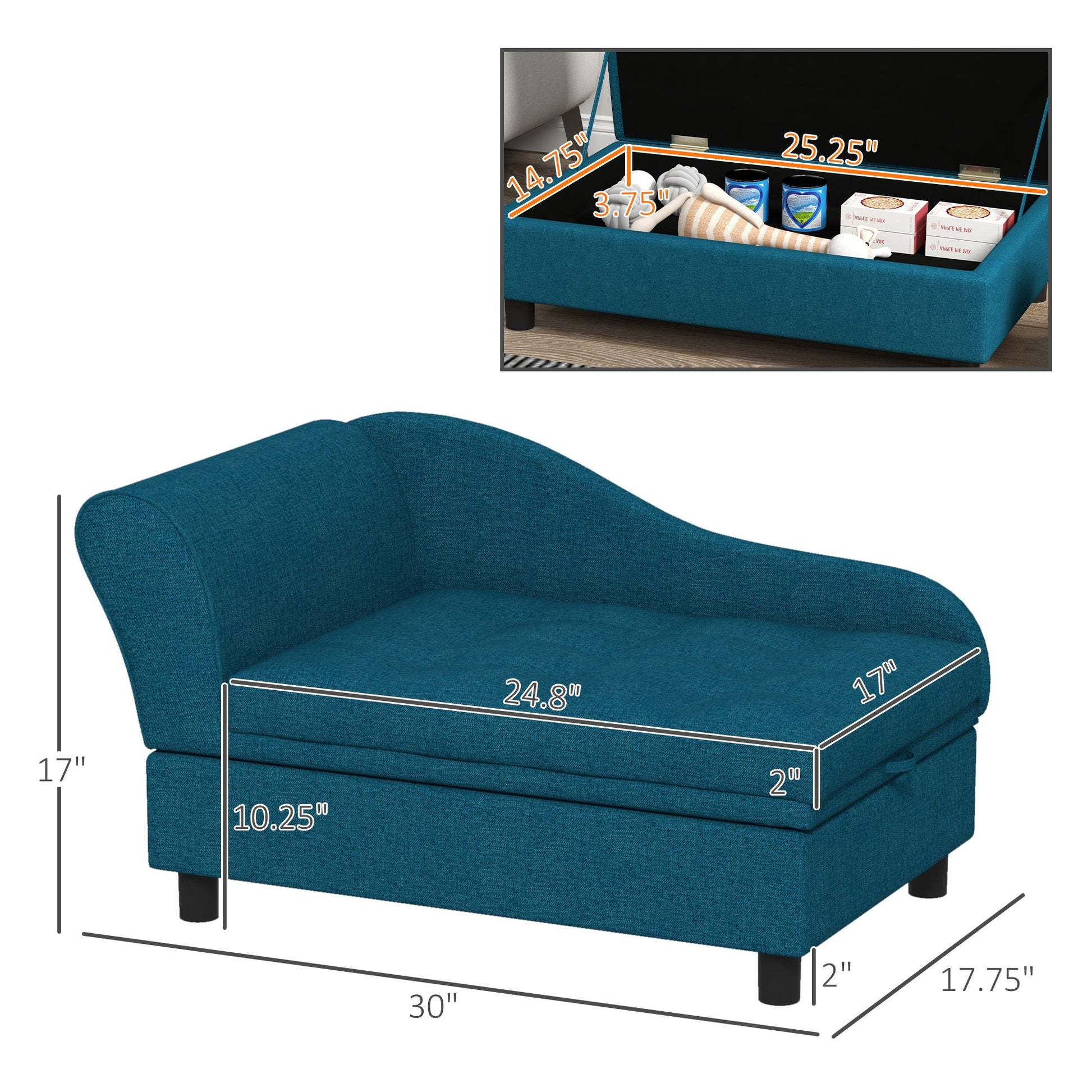 Elevated Dog Bed with Storage Space Soft Cushion