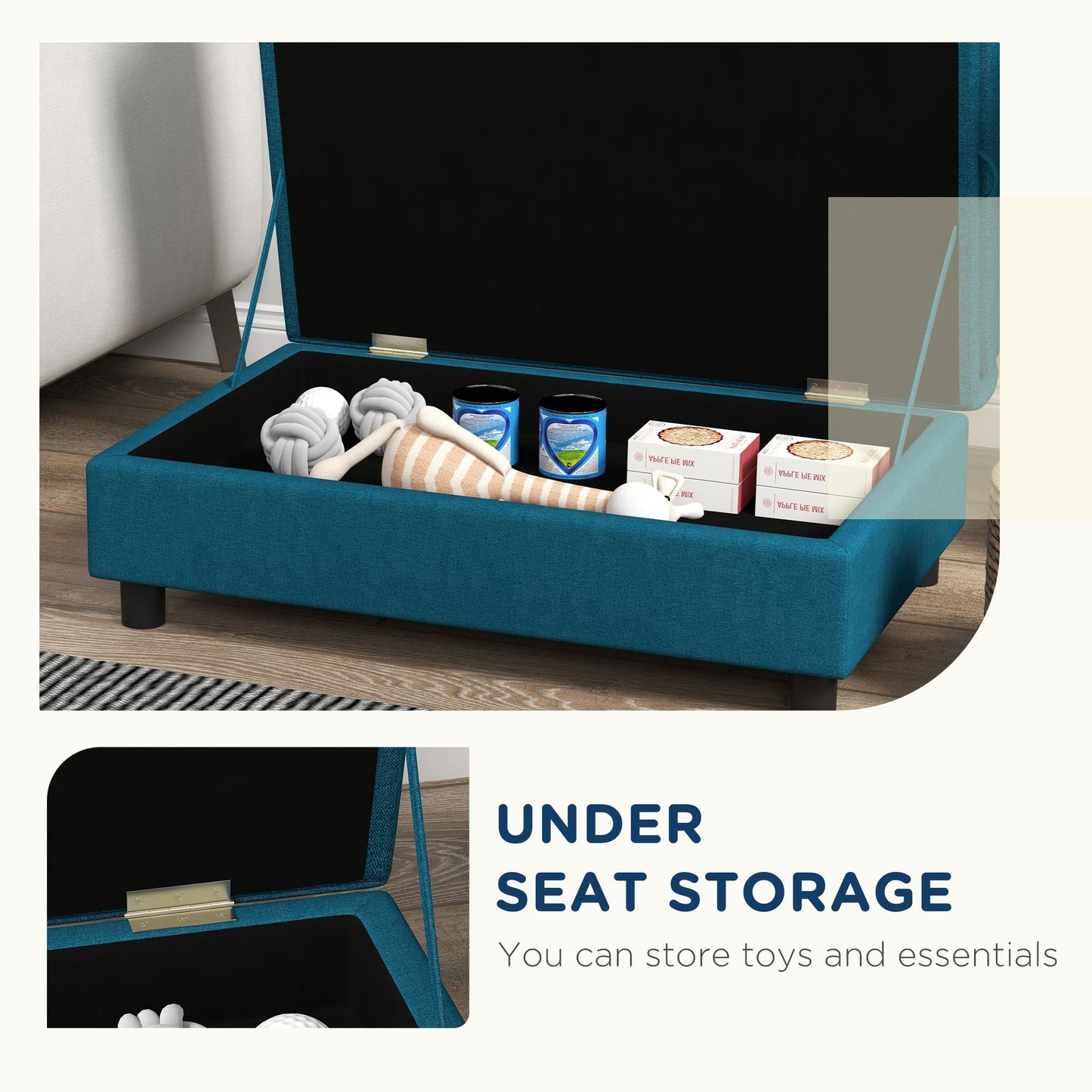 Elevated Dog Bed with Storage Space Soft Cushion