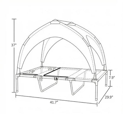 Elevated Dog Bed with Washable and Breathable Mesh on the Ceiling