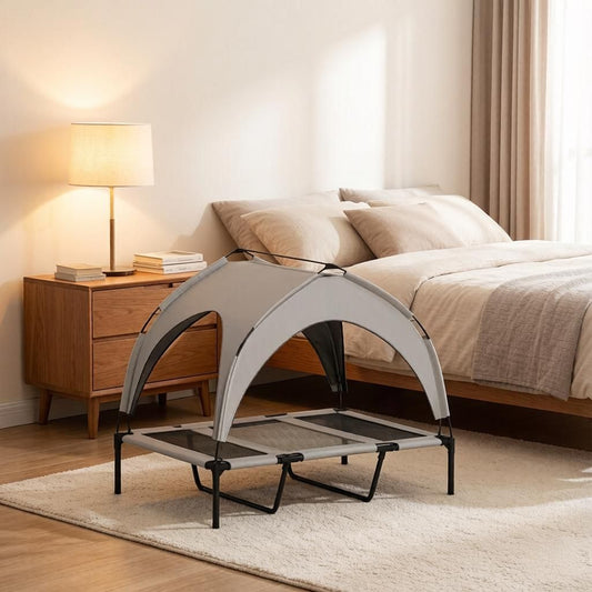 Elevated Dog Bed with Washable and Breathable Mesh on the Ceiling