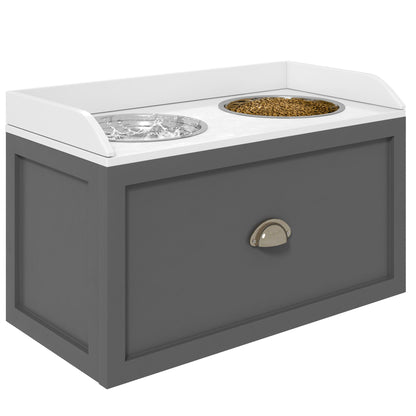 Elevated Dog Bowl Station with Storage Drawer 21L Capacity & 2