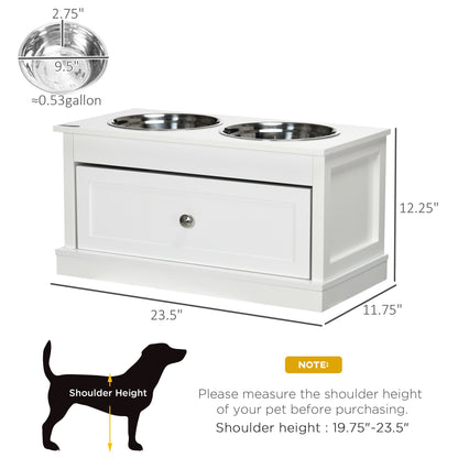 Elevated Dog Bowls Large Dog Feeder Station with 2 Stainless Steel