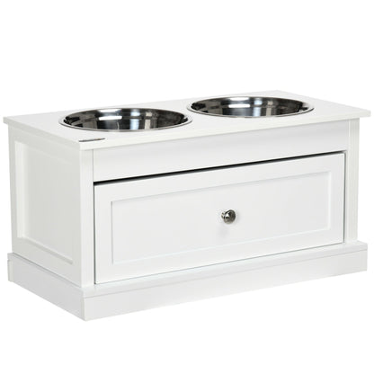 Elevated Dog Bowls Large Dog Feeder Station with 2 Stainless Steel