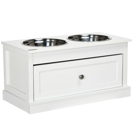 Elevated Dog Bowls Large Dog Feeder Station with 2 Stainless Steel