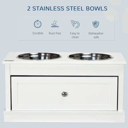 Elevated Dog Bowls Large Dog Feeder Station with 2 Stainless Steel