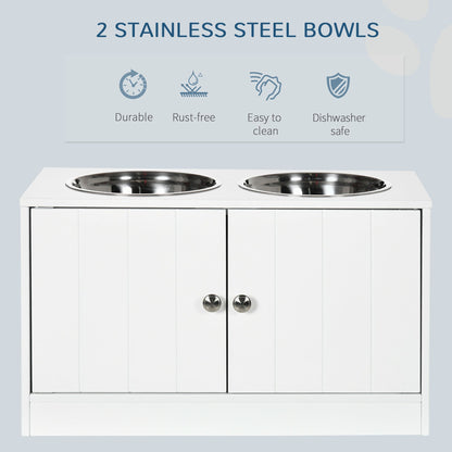 Elevated Dog Bowls with Storage Cabinet, Large 44L Capacity, Raised
