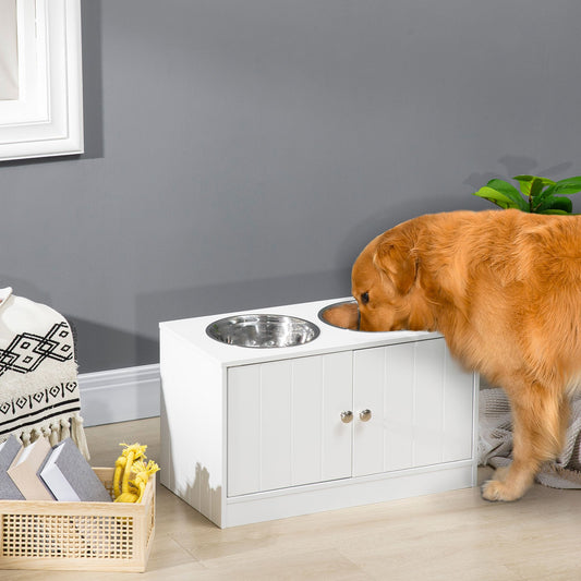 Elevated Dog Bowls with Storage Cabinet, Large 44L Capacity, Raised