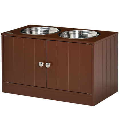 Elevated Dog Bowls with Storage Cabinet, Raised Dog Bowl Stand