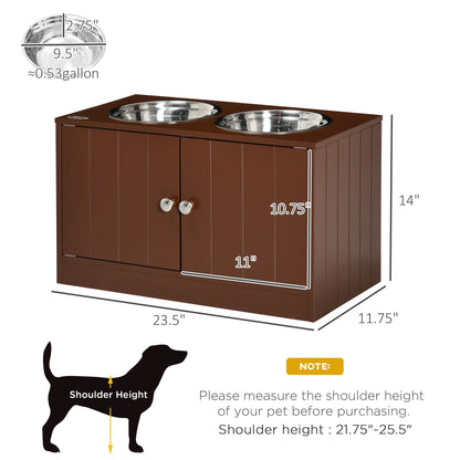 Elevated Dog Bowls with Storage Cabinet, Raised Dog Bowl Stand