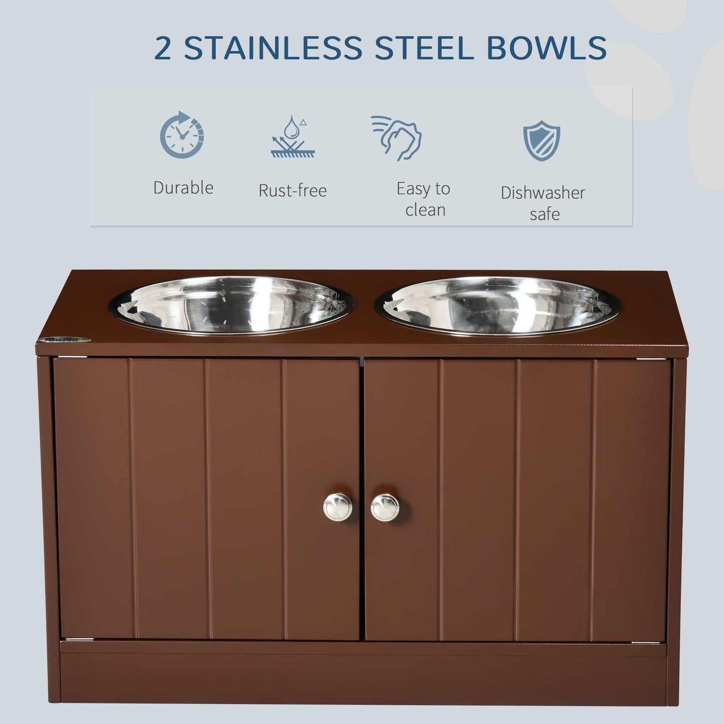 Elevated Dog Bowls with Storage Cabinet, Raised Dog Bowl Stand