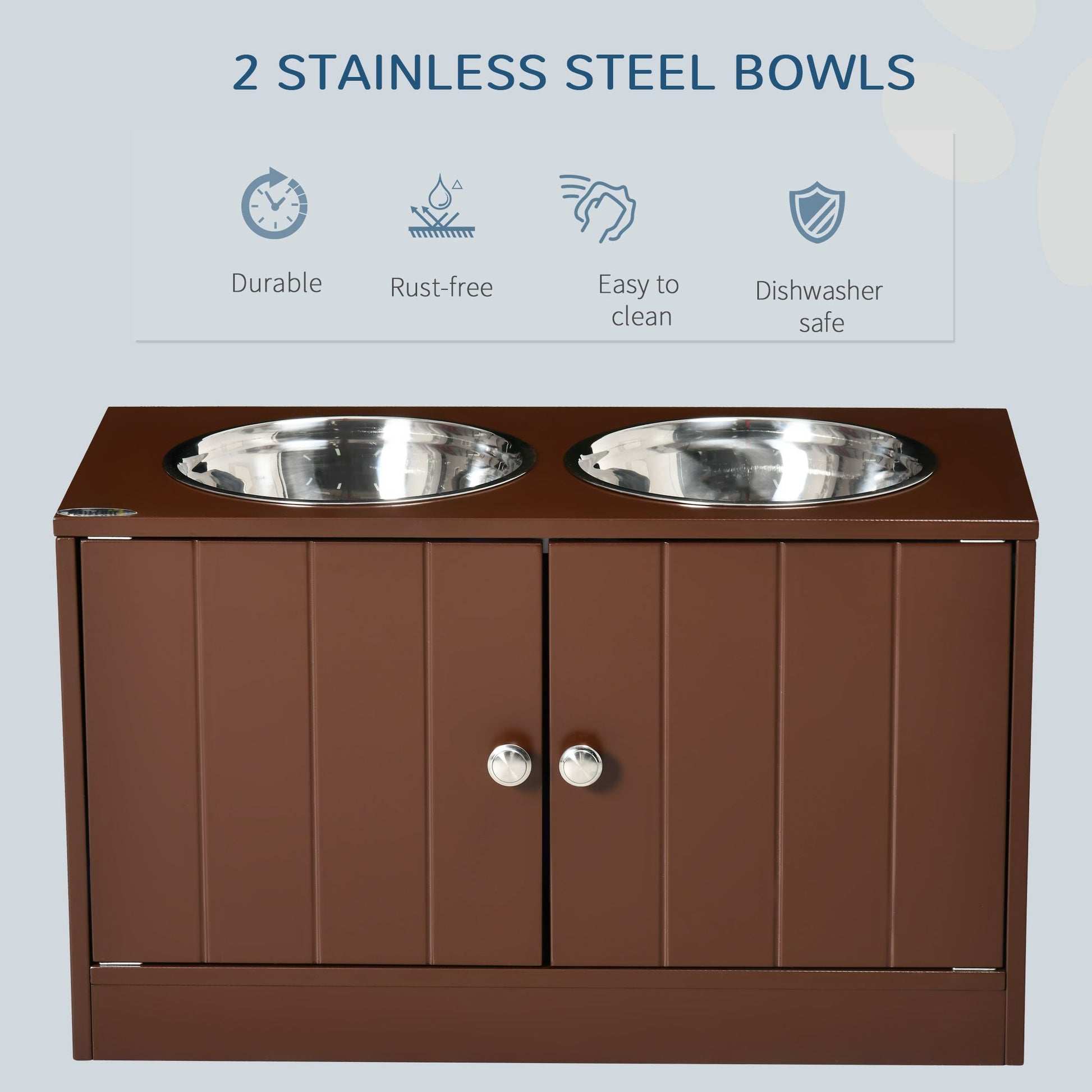 Elevated Dog Bowls with Storage Cabinet, Raised Dog Bowl Stand