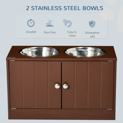Elevated Dog Bowls with Storage Cabinet, Raised Dog Bowl Stand